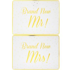 Подставки на пробке средние Мистер и Миссис 30х23см (2шт) 