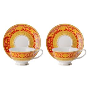 Чайная пара 180мл Версаль Красное Золото (набор 2 пары)