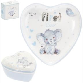 Шкатулка для мальчика первый локон Элли и птичка