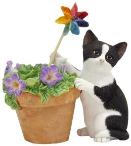Фигурка Котенок с петунией 8см