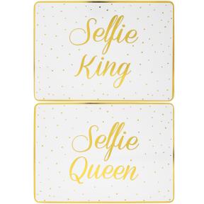 Подставки на пробке средние Селфи Король с королевой 30х23см (2шт) 