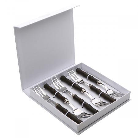 Набор вилок д/торта 6 штук Аква Браун, подар.упаковка 