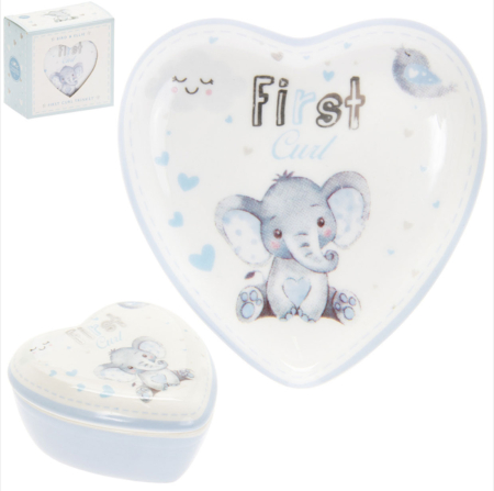 Шкатулка для мальчика первый локон Элли и птичка