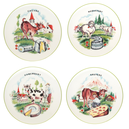 Тарелка 20 см Сыры Франции (набор 4 шт)