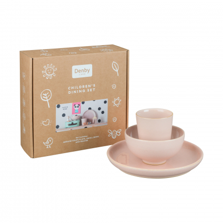 Набор посуды 3 предмета Облака Роуз (стакан, тарелка, салатник)