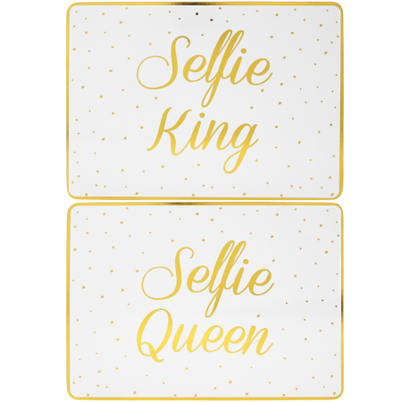 Подставки на пробке средние Селфи Король с королевой 30х23см (2шт) 