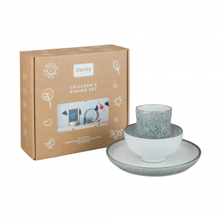 Набор посуды 3 предмета Белая дымка (стакан, тарелка, салатник)