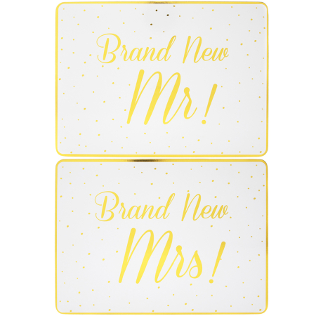 Подставки на пробке средние Мистер и Миссис 30х23см (2шт) 