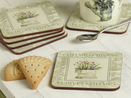 Подставки под стакан на пробке Топиарий 10.5х10.5см (6шт)