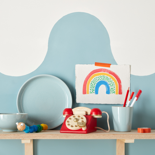 Набор посуды 3 предмета Облака Аква (стакан, тарелка, салатник)