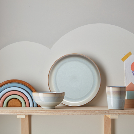 Набор посуды 3 предмета Кварц розовый (стакан, тарелка, салатник)