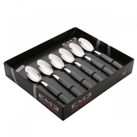 Набор чайных ложек 6 штук Кромо Серый, подар.упаковка 