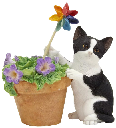 Фигурка Котенок с петунией 8см